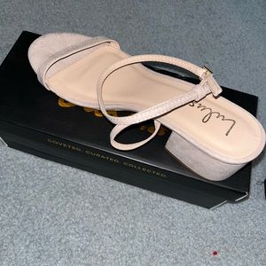 Brand new lulu beige heels! Never worn. Still in original box.